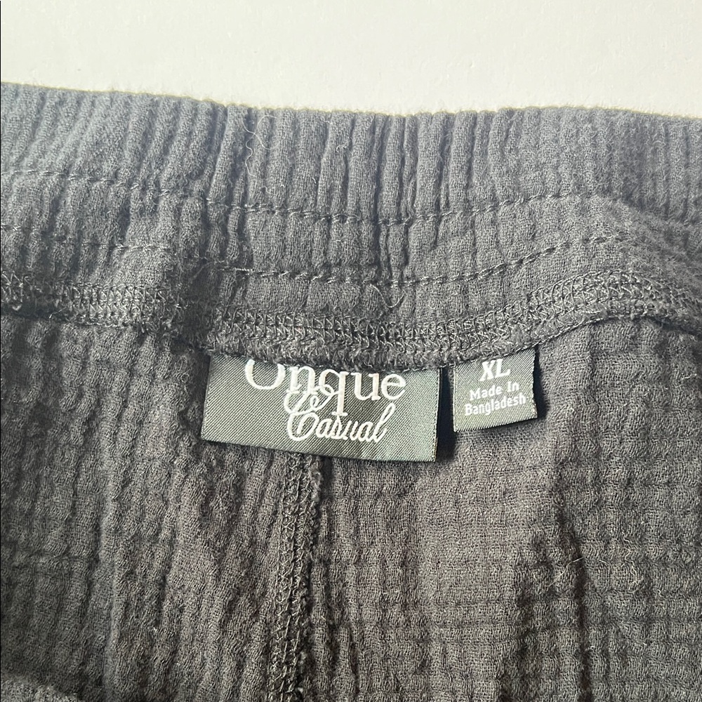 Onque Casuals Black Pants Women’s Solid Top & Wide Leg Pants Set Size XL EUC - Picture 10 of 10